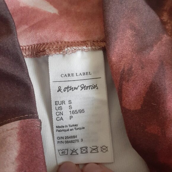 & Other Stories Women's Size Small Pink Brown Abstract Full Leggings - Picture 4 of 10